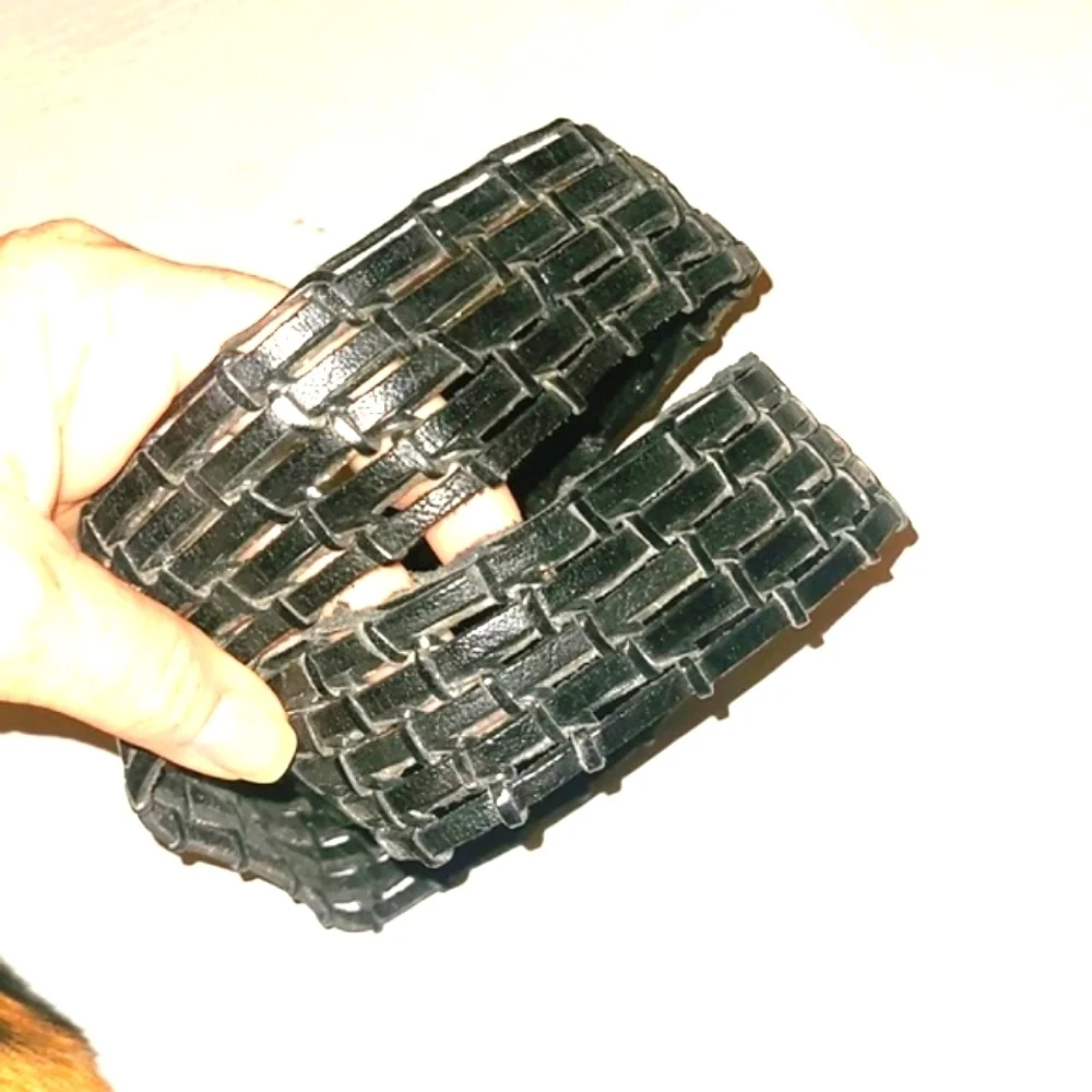 Genuine split leather belt black basket weave size Large 29.5